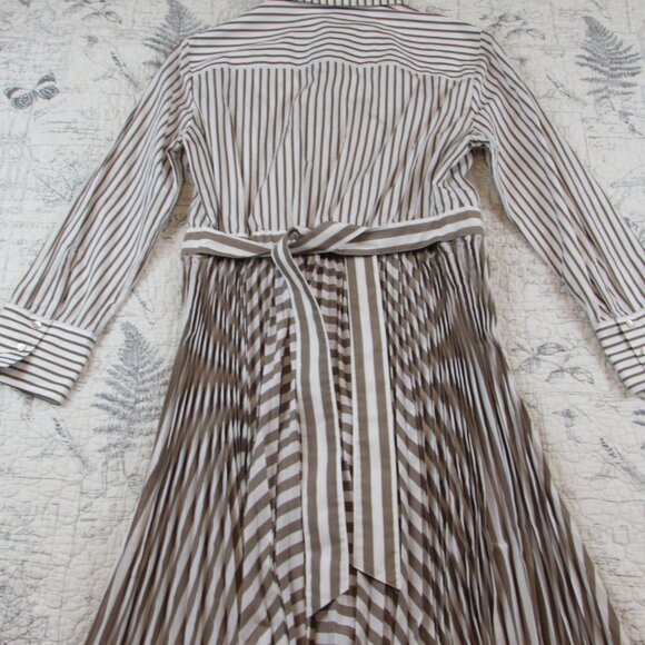 New Marella Sport Women's Praga Poplin stripe Midi Shirt Dress womens size US 6 - Picture 10 of 11